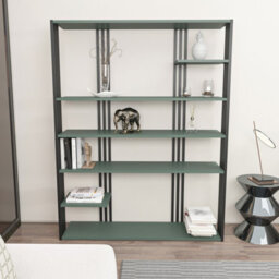 Decorotika Jeni Bookcase Shelving Unit Green & Black - thumbnail 1