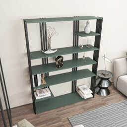 Decorotika Jeni Bookcase Shelving Unit Green & Black - thumbnail 2