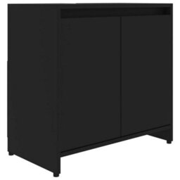 Berkfield Bathroom Cabinet Black 60X33X61 Cm Engineered Wood - thumbnail 2