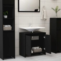 Berkfield Bathroom Cabinet Black 60X33X61 Cm Engineered Wood - thumbnail 3