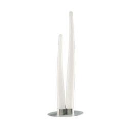 Luminosa Lighting Luminosa Estalacta Table Lamp 2 Light Gu10 Indoor/outdoor Ip44, Silver/opal White - thumbnail 1