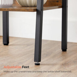 Songmics Ladder Shelf, 4-Tier Bookcase For Home Office, Free Standing Storage Shelves, Industrial, Rustic Brown And Black - thumbnail 6