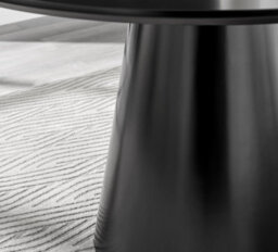 Furniturebox Uk Palma Black Semi Gloss Round Dining Table & 4 Mustard Willow Chairs - thumbnail 6