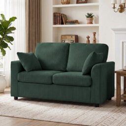 Dark Green 2 Seater Sofa, Small Couch With Spring Cushion, Wide And Deep Seat - thumbnail 6