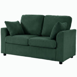 Dark Green 2 Seater Sofa, Small Couch With Spring Cushion, Wide And Deep Seat - thumbnail 1