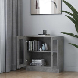 Berkfield Vitrine Cabinet Concrete Grey 82.5X30.5X80 Cm Engineered Wood - thumbnail 3