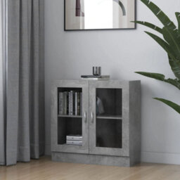 Berkfield Vitrine Cabinet Concrete Grey 82.5X30.5X80 Cm Engineered Wood