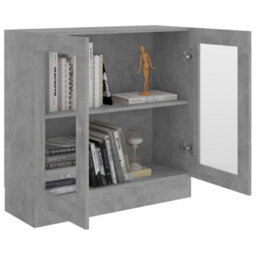 Berkfield Vitrine Cabinet Concrete Grey 82.5X30.5X80 Cm Engineered Wood - thumbnail 4