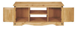 Mews Corona Tv Stand 2 Door Flat Screen Television Unit Mexican Solid Pine - thumbnail 3