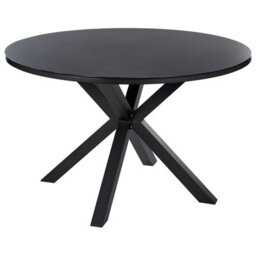 Beliani Garden Dining Table Maletto 120 Cm 120 Cm Glass Black