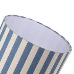 Happy Homewares Amparo Blue And Oatmeal Linen Striped Drum Lampshade With Fabric Inner - thumbnail 5