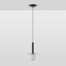 Houseof Brass Plate And Frosted Shade Opal Ball Pendant Ceiling Light - Charcoal Grey Black - thumbnail 5