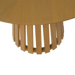 Sweeek - Round Dining Table Rubberwood And Oak Veneer, Seats 4 Natural 110X110X73 Cm - Angèle - thumbnail 3