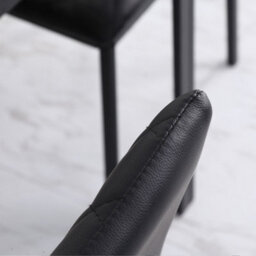 Homcom Dining Chairs Faux Leather Accent Chairs For Kitchen, Set Of 4, Black - thumbnail 8