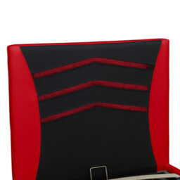 SlumberWorx Galaxy Ottoman Storage Led Headboard Gaming Single Bed Frame (Black And Red) - thumbnail 7