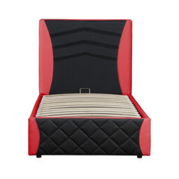 SlumberWorx Galaxy Ottoman Storage Led Headboard Gaming Single Bed Frame (Black And Red) - thumbnail 6