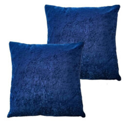 Crushed Velvet Cushion Cover In Navy