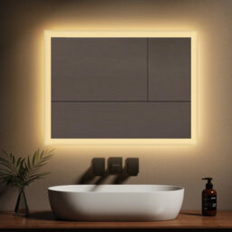 Emke 80X60Cm Led Bathroom Mirror, 3000K Warm Lighting, Wall Switch, Vertical/horizontal - thumbnail 2
