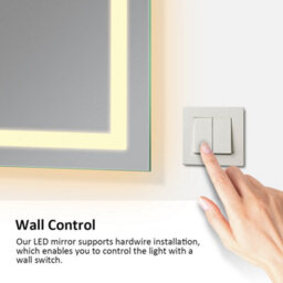 Emke 80X60Cm Led Bathroom Mirror, 3000K Warm Lighting, Wall Switch, Vertical/horizontal - thumbnail 3