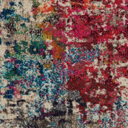 Pink Multi Rug, Stain-Resistant Graphics Rug, 6mm Thick Abstract Rug, Pink Multi Modern Rug For Bedroom-66Cm X 305Cm (Runner) - thumbnail 2