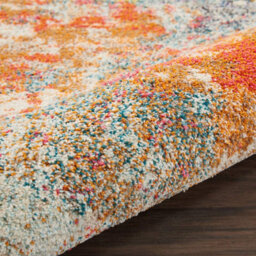 Pink Multi Rug, Stain-Resistant Graphics Rug, 6mm Thick Abstract Rug, Pink Multi Modern Rug For Bedroom-66Cm X 305Cm (Runner) - thumbnail 8
