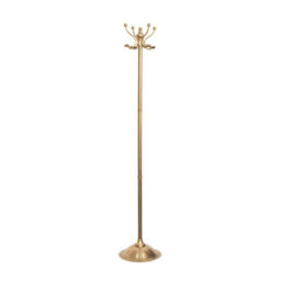 Melody Maison Tall Shiny Antique Gold Metal Coat Rack With 8 Storage Hooks - thumbnail 6