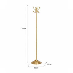 Melody Maison Tall Shiny Antique Gold Metal Coat Rack With 8 Storage Hooks - thumbnail 7