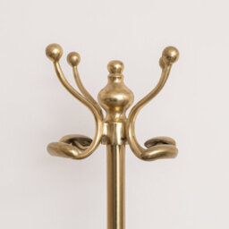 Melody Maison Tall Shiny Antique Gold Metal Coat Rack With 8 Storage Hooks - thumbnail 3