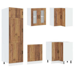 Berkfield 14 Piece Kitchen Cabinet Set Kalmar Old Wood Engineered Wood - thumbnail 5
