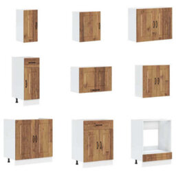 Berkfield 14 Piece Kitchen Cabinet Set Kalmar Old Wood Engineered Wood - thumbnail 4