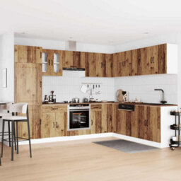 Berkfield 14 Piece Kitchen Cabinet Set Kalmar Old Wood Engineered Wood - thumbnail 3