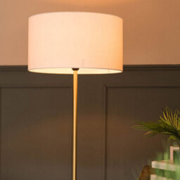 Valuelights Tavel Brushed Gold Floor Lamp With Table And White Shade - thumbnail 5