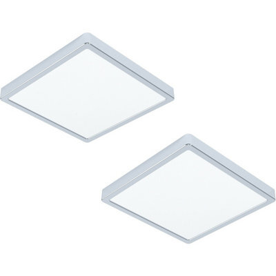 Modern 2 Pack Chrome Wall Flush Ceiling Light With White Shade And 20W Led Bulbs - image 1