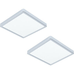 Modern 2 Pack Chrome Wall Flush Ceiling Light With White Shade And 20W Led Bulbs - thumbnail 1