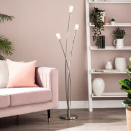 Litecraft Macti Satin Nickel 3 Light Floor Lamp - thumbnail 1