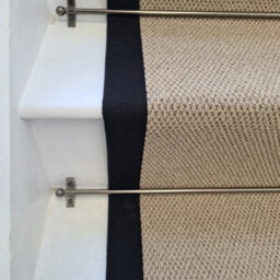 RainbowHome Angel High Quality Stair Runner With 100% Cotton Black Border Dark Beige 55 X 700Cm - thumbnail 3