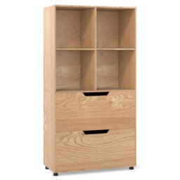 Gainoom 4-Cube Natural Bookcase 130Cm 5-Tier Tall Freestanding Bookshelf Modern Open Cube Display Rack - thumbnail 9