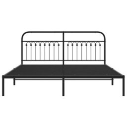 Berkfield Metal Bed Frame Without Mattress With Headboard Black 183X213Cm - thumbnail 4