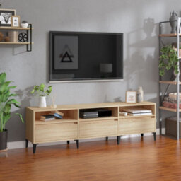 Berkfield Classic Tv Cabinet Sonoma Oak 150X30X44.5 Cm Engineered Wood - thumbnail 2