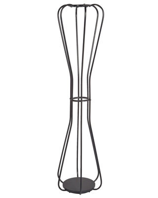 Wyld And Coco 165Cm Black Metal Coat Stand - Freestanding Jacket Rack With Hourglass Silhouette And Multiple Hooks - image 1