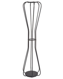 Wyld And Coco 165Cm Black Metal Coat Stand - Freestanding Jacket Rack With Hourglass Silhouette And Multiple Hooks - thumbnail 1
