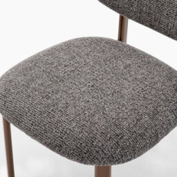 Furniturebox Uk 2X Mirelle Grey Fabric Dining Chairs Bronze Legs - thumbnail 9