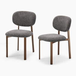Furniturebox Uk 2X Mirelle Grey Fabric Dining Chairs Bronze Legs - thumbnail 5