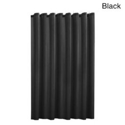 Black Extra Long Fabric Shower Curtain Waterproof With Hooks Weighted Hem 180 X 200Cm - thumbnail 4