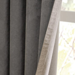 furn. Furn Verso Reversible Suede-Look Blackout Eyelet Curtain Pair, Charcoal, (W) 229 X (D) 137Cm - thumbnail 4