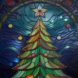 Samuel Alexander 28Cm Battery Operated Light Up Christmas Tree Stained Glass Decoration With Leds - thumbnail 6
