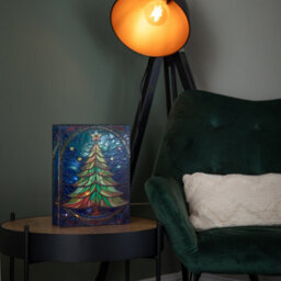 Samuel Alexander 28Cm Battery Operated Light Up Christmas Tree Stained Glass Decoration With Leds - thumbnail 2