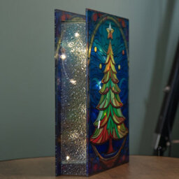 Samuel Alexander 28Cm Battery Operated Light Up Christmas Tree Stained Glass Decoration With Leds - thumbnail 3