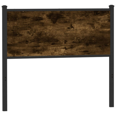 Berkfield Headboard Smoked Oak 100 Cm Engineered Wood And Steel - image 1