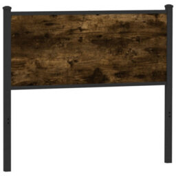 Berkfield Headboard Smoked Oak 100 Cm Engineered Wood And Steel - thumbnail 5
